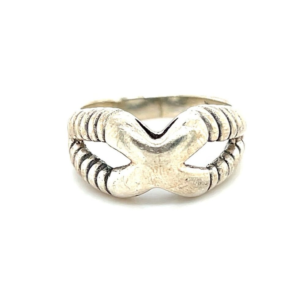 925 Silver X Ring - image 1